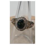 BLACK OPAL COLOR & CZ 925 RING