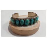 TURQUOISE FASHION CUFF W/ COPPER ACCENT