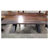 WOOD SLAB  & METAL COCKTAIL TABLE