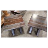 WOOD SLAB  & METAL ACCENT TABLES