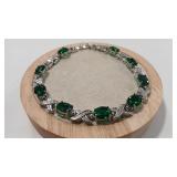 EMERALD COLOR & CZ 925 BRACELET