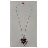 GARNET COLOR & CZ 925 NECKLACE