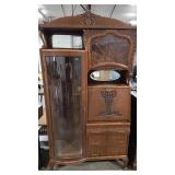 CURVED GLASS FRONT DROP DOWN LADIES DESK