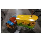 METAL TRACTOR GARDEN SCULPTURE