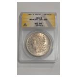 1921 MORGAN DOLLAR ANACS MS60