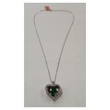 EMERALD COLOR & CZ 925 NECKLACE