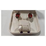 10K AMETHYST EARRINGS & 925 EARRINGS