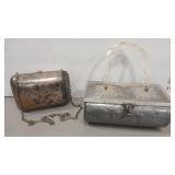 2 - RETRO METAL & LUCITE  EVENING BAGS