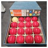 DECALITE VTG POCKET BILLARD BALLS - BELGIUM W/BOX