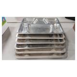 6 METAL CHOW TRAYS