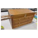 4 DRAWER MACHINIST WOODEN TOOL CHEST STORAGE