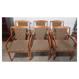 6 PADDED WOOD CHAIRS