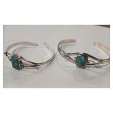 2 -SOUTHWEST TURQUOISE CUFF BRACELETS