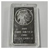 1 OZ SILVER TOWNE BUFFALO BULLION BAR