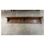ANTIQUE RAISED PANEL COAT RACK W/ SHELF, 63'