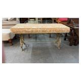 UPHOLSTERED BENCH W/ METAL BASE, 39'X17'X19'