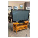 PANASONIC HD TV 52' W/ OAK CORNER STAND
