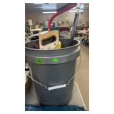 BLUE TARP & BUCKET OF MISC TOOLS