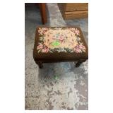 SMALL NEEDLE POINT FOOT STOOL 13'X10'X7'