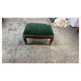 ANTIQUE UPHOLSTERED FOOT STOOL, 16'X12'X9'
