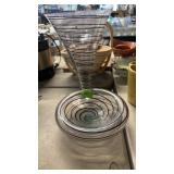 2 PC OF ART GLASS VICKY LINDSTRAND W/ BLACK SPIRAL