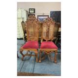 PR OF HEAVILY CARVED KING & QUEEN CHAIRS EACH 2X$