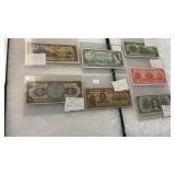 7 FOREIGN CURRENCY BILLS FROM CANADA, GUATAMALA,