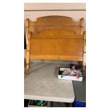 BED FRAME, BOX OF COLLECTIBLE ITEMS