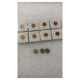 8 BRILLIANT UNCIRC LINCOLN CENTS & 3 NICKELS