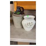 STONEWARE JUG & FLOWER  POT