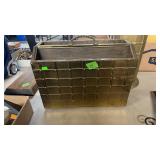 WOOD & METAL MAGAZINE RACK & PICTURE