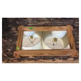 OAK MIRROR BACK SHELF