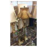 PR OF METAL BRASS COLORED LAMPS, 36' 'ONLY ONE
