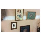 2 NEEDLEPOINT PICTURES & 2 OTHER PICTURES