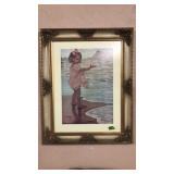 2 FRAMED PICTURES ( GIRL & FLOWERS)