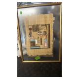 EGYPTIAN PAPYRUS FRAMED PICTURE