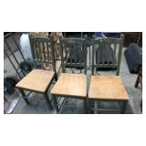3 MATCHING WOOD CHAIRS, GREEN