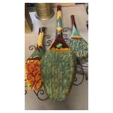 DECORATIVE METAL VASE WALL HANGING