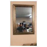 BEVELEVED GOLD FRAMED MIRROR, 31'X42'