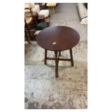 ROUND OAK TABLE, 24' DIA, 26.5' TALL