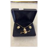 GENUINE OPAL NECKLACE & EARRING SET