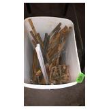 BUCKET OF LONG NAILS & SPIKES