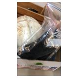 HARD HAT &  MISC , WOOD BOX W/ SHOE STRETCHERS