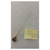 ANTIQUE 10KT GOLD HAT PIN