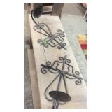 2 IRON CWALL CANDLE HOLDERS