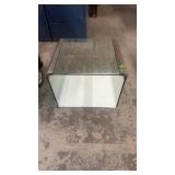 MID CENTURY GLASS TABLE, 24'X26'X21' **MISC CHIPS