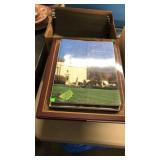 SMALL WOOD STOOL, BOOKS, HANGING FILES