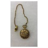 MILAN QUARTZ POCKET WATCH W/ TRAIN CASE