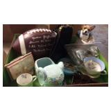 BX OF MISC ITEMS, ELEPHANT, LADIES PURSE, FOOTBALL