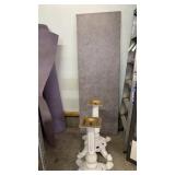 2 WHITE CAST IRON TABLE BASES & COUNTER TOP